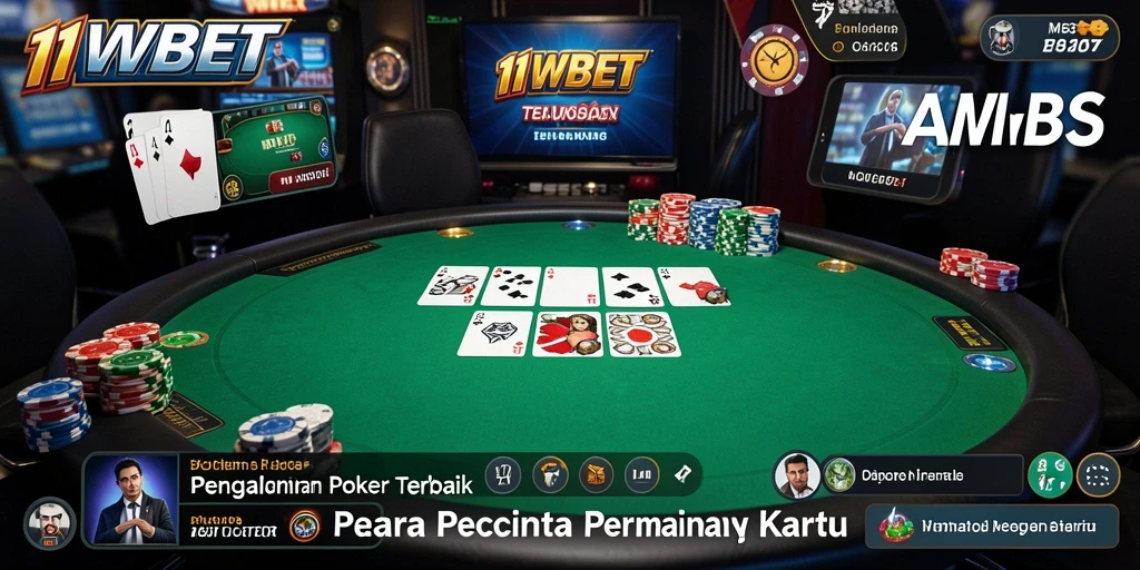 Tampilan permainan Poker yang mendebarkan di 11WBET.