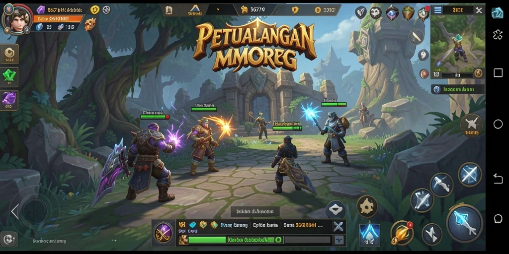 Tampilan gameplay epik dalam 567TV, penuh petualangan MMORPG.