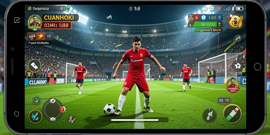 Tampilan gameplay seru dalam CUANHOKI yang menampilkan berbagai olahraga.