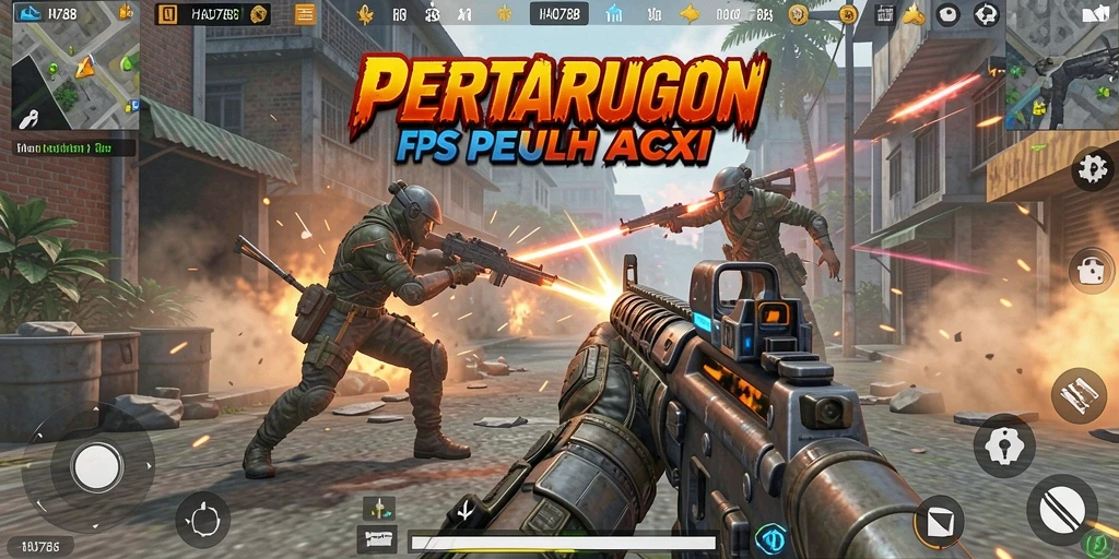 Screenshot HAO788 menampilkan aksi tembak-menembak yang mendebarkan.