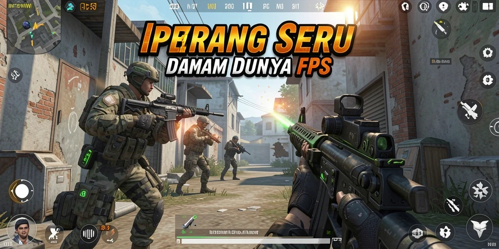Tampilan mendebarkan dari gameplay FPS yang menantang.