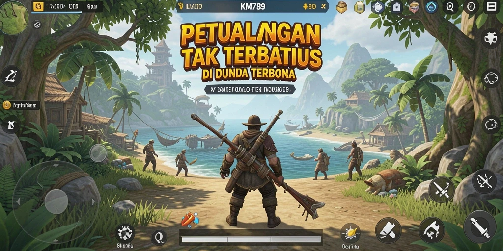 Screenshot gameplay menunjukkan petualangan seru di dunia terbuka.