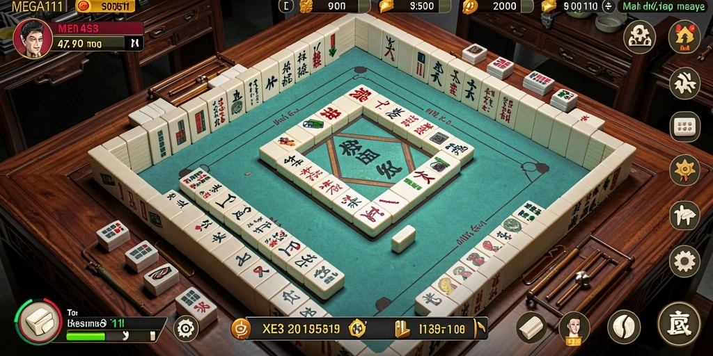 Tampilan gameplay MEGA111 yang seru dan menantang dalam Mahjong.