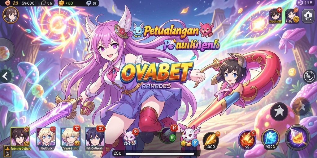 Tampilan seru gameplay OVABET dengan karakter Anime ikonik.