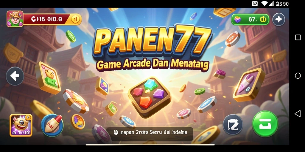 Screenshot utama PANEN77 menampilkan gameplay Arcade yang dinamis dan penuh aksi.