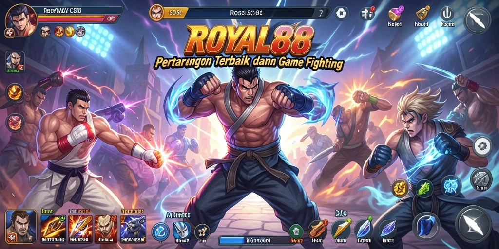Tampilan seru dari gameplay pertarungan di ROYAL88.