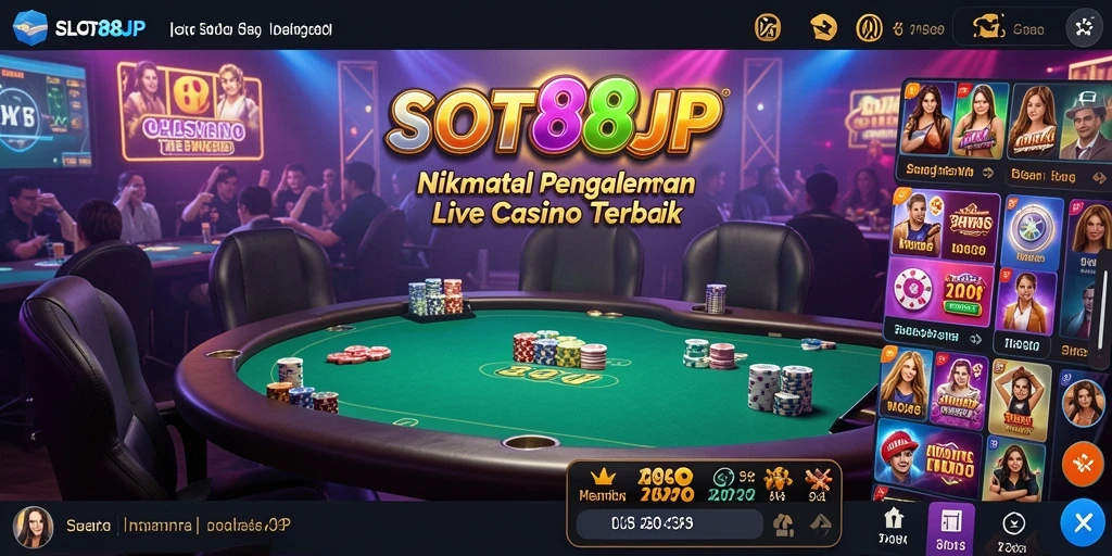 Tampilan menawan dari permainan Live Casino di SLOT88JP.
